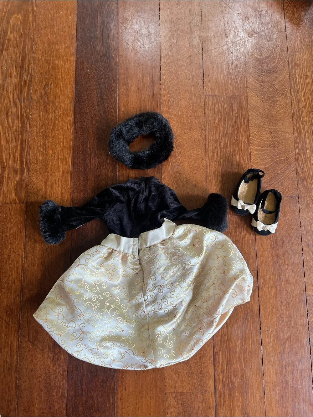 American Girl Doll Midnight Holly 2007 holiday outfit dress shoes accessory EUC